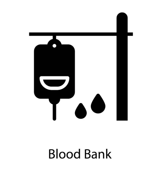 Icono Transfusión Sangre Vector Glifo — Vector de stock