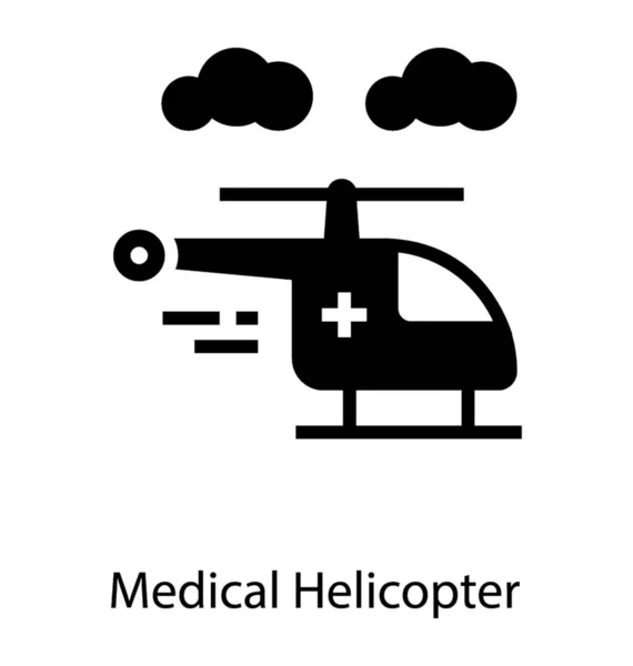 医疗运输直升机图标字形设计 — 图库矢量图片