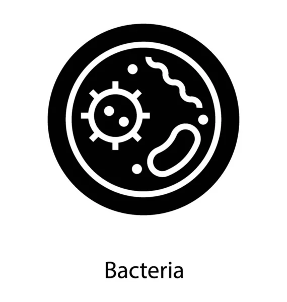 Icono Del Virus Las Bacterias Vector Del Glifo — Vector de stock
