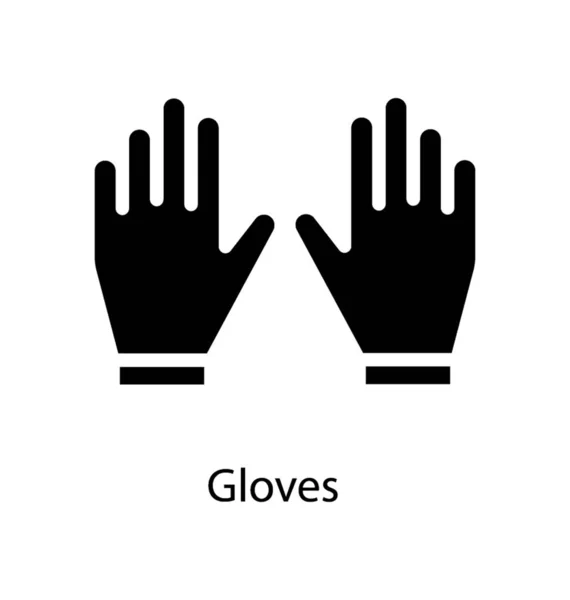 Gants Protection Des Mains Glyphe Icône — Image vectorielle