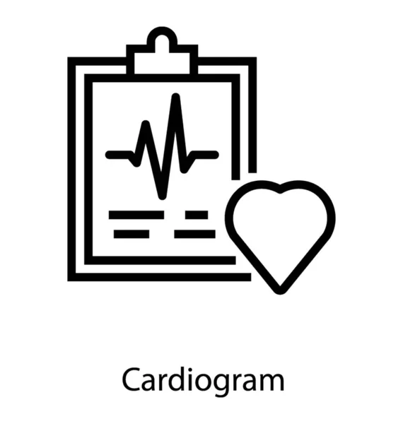 Icono Cardiograma Aislado Sobre Fondo Blanco — Vector de stock