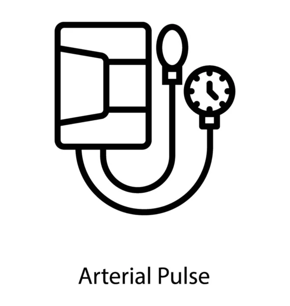 Ícone Linha Aparelho Pulso Arterial —  Vetores de Stock