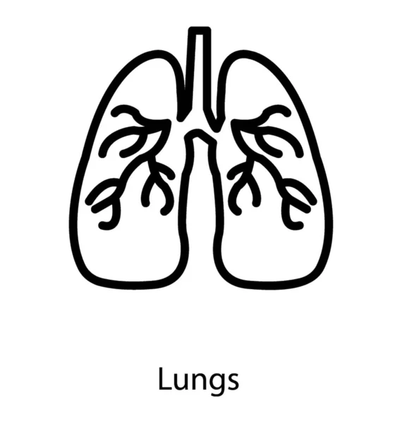 Órgano Humano Pulmones Iconos Línea Icono — Archivo Imágenes Vectoriales