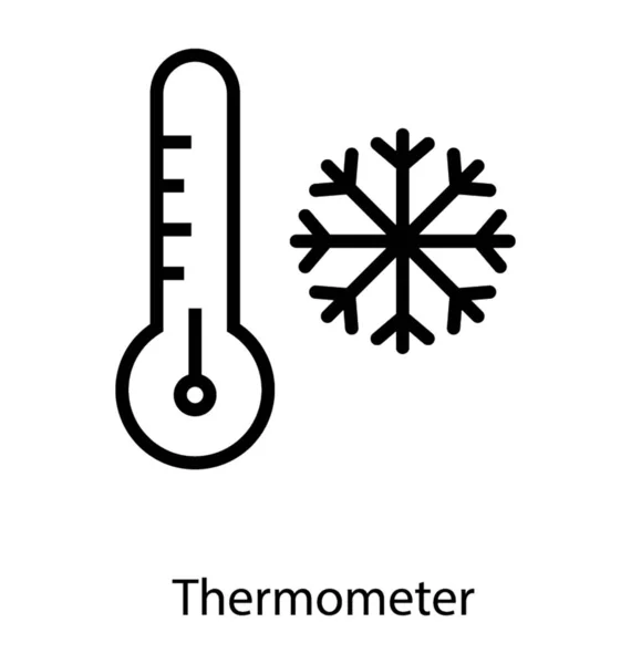 Ikona Linii Miernika Pomiaru Temperatury — Wektor stockowy