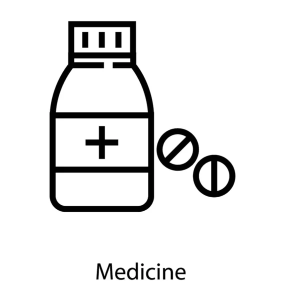 Frasco Medicina Ícone Linha —  Vetores de Stock