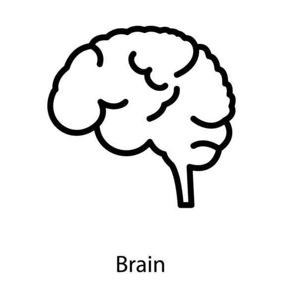 Ícone Linha Estrutura Neural Cérebro Humano — Vetor de Stock