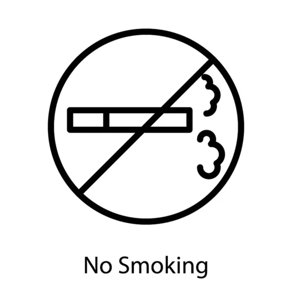 Não Fumar Vetor Linha —  Vetores de Stock