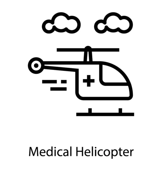 Diseño Línea Helicóptero Transporte Médico Icono — Archivo Imágenes Vectoriales