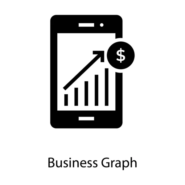 Ícone Gráfico Negócios Design Glifo — Vetor de Stock