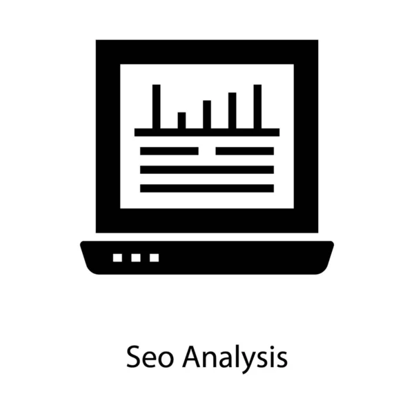 Analisi Del Sito Web Seo Icona Solida — Vettoriale Stock