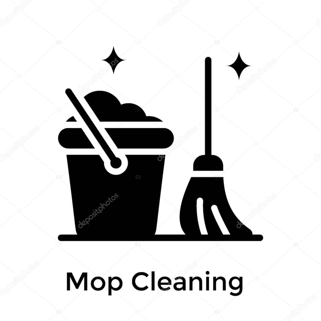 Floor cleaning mop in solid design 