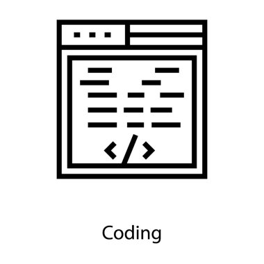 Web sitesi kodlama simgesinin çizgi tasarımı.