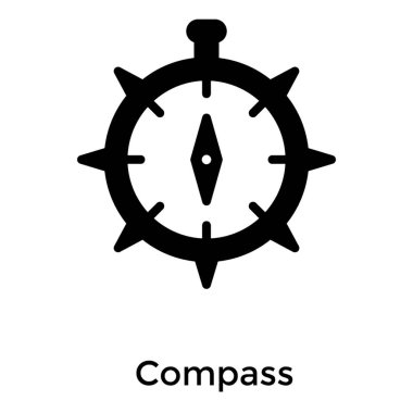 Katı tasarımda pusula gül vektörü 