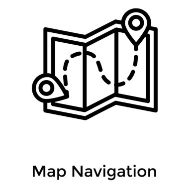 Çizgi haritası navigasyon vektör tasarımı 