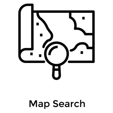 Harita arama vektör tasarımı simgesi 