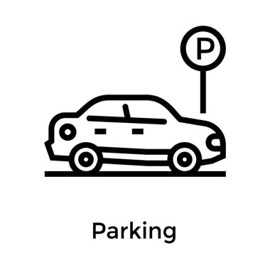 Sıra vektörü içinde otopark yeri 