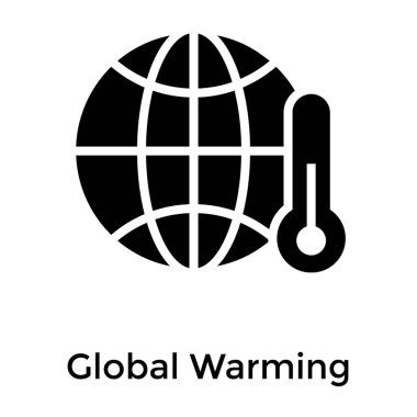Küresel ısınma simgesi katı tasarım 