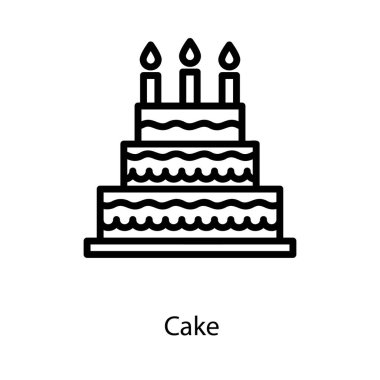 Satır tasarımında doğum günü pastası vektörü 
