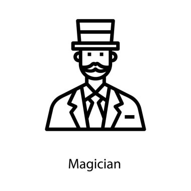 Line profesyonel parti sihirbaz vektör tasarımı 