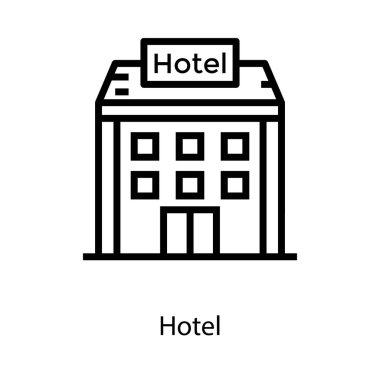 Hat tasarımında otel inşa vektörü 