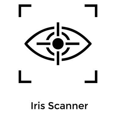 Iris biyometrik tanıma glyph simgesi 