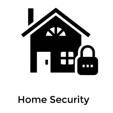 Glyph tasarımında ev güvenliği simgesi.