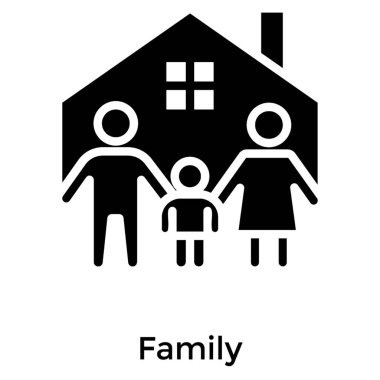 Aile evi katı simge vektörü 