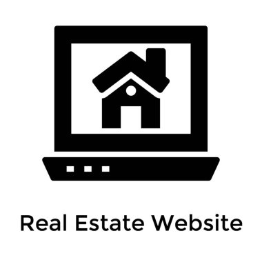 Katı tasarım online gayrimenkul simgesi