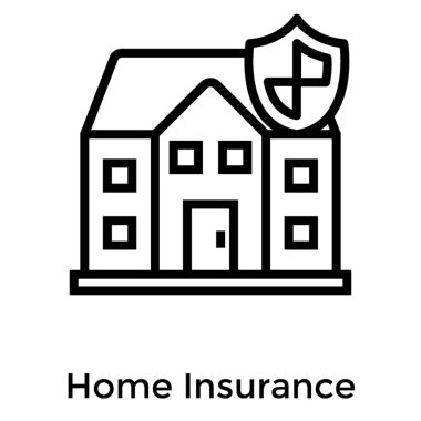 Satır tasarımında ev sigortası simgesi.