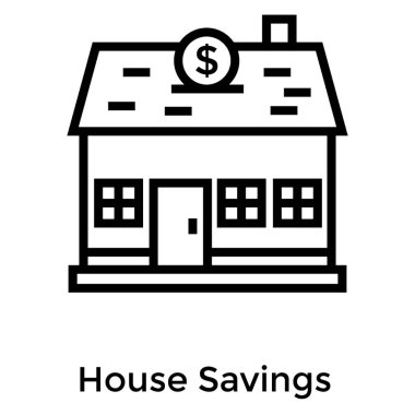 Ev tasarruf satırı simgesi vektörü 