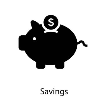 Dolu tasarım domuzcuk Bankası simgesi.