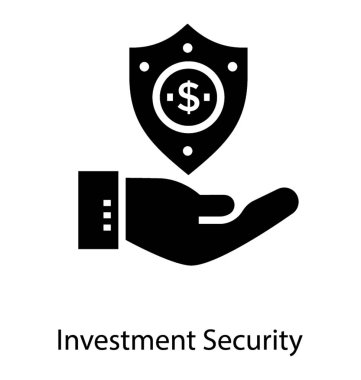 Glyph tasarımında yatırım güvenliği simgesi.