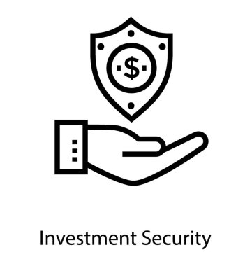 Satır tasarımında yatırım güvenliği simgesi.
