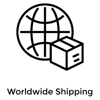 Satır tasarımında global teslimat simgesi.