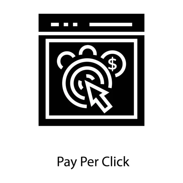Pay Click Icon Glyph Design — Stock Vector