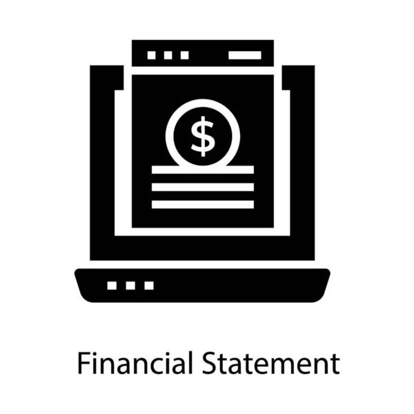Financial Website Icon Vector Glyph Design — Stock Vector