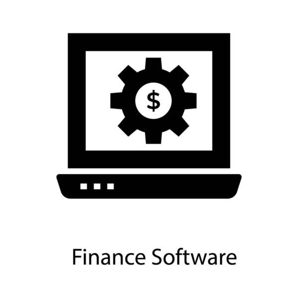 Ícone Software Financeiro Design Glifo —  Vetores de Stock