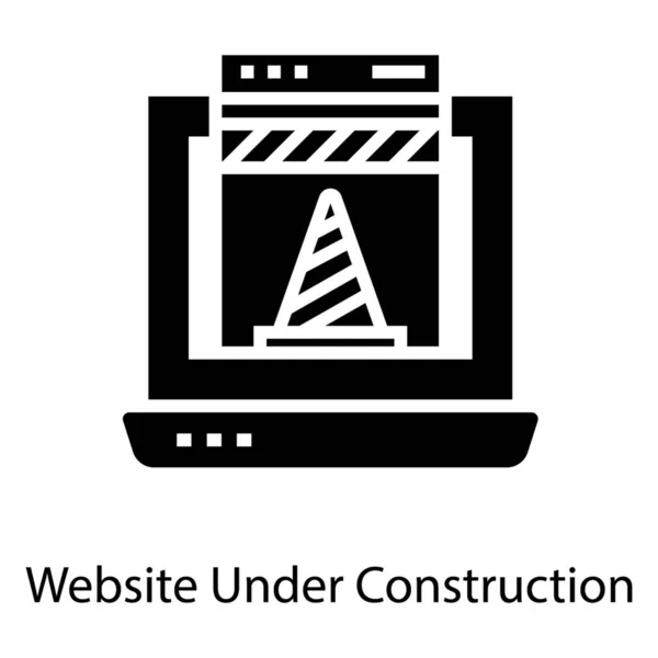 Web Construction Icon Glyph — Stock Vector