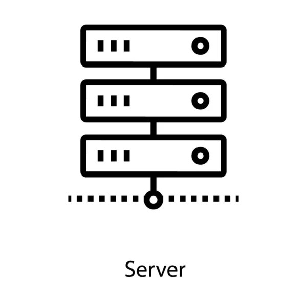 Ikona Serwera Magazynowania Danych Ikonie Linii — Wektor stockowy