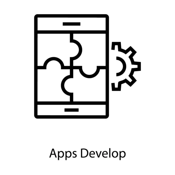 Ikona Dewelopera Aplikacji Projektowaniu Linii — Wektor stockowy