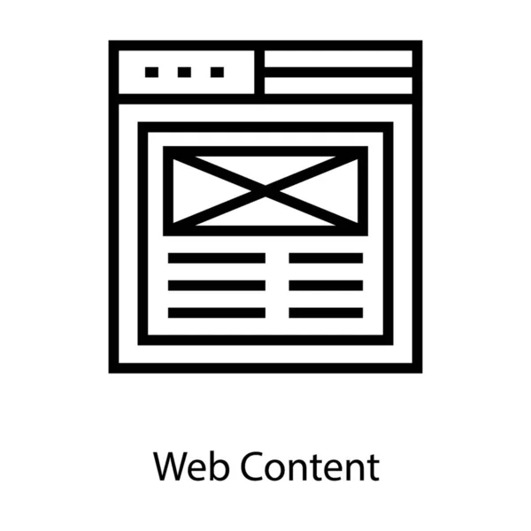 Icono Wireframe Web Diseño Línea — Vector de stock