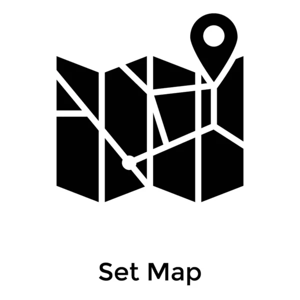 Diseño Vectores Navegación Mapas Glifos — Vector de stock