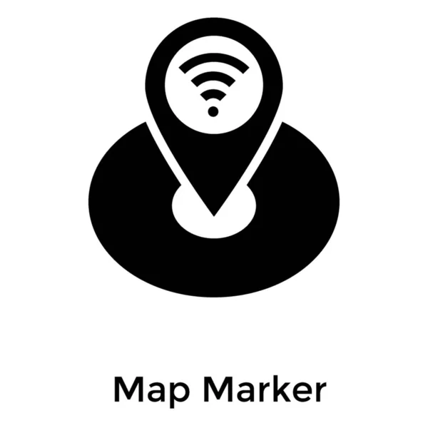 Marqueur Localisation Carte Dans Vecteur Glyphe — Image vectorielle