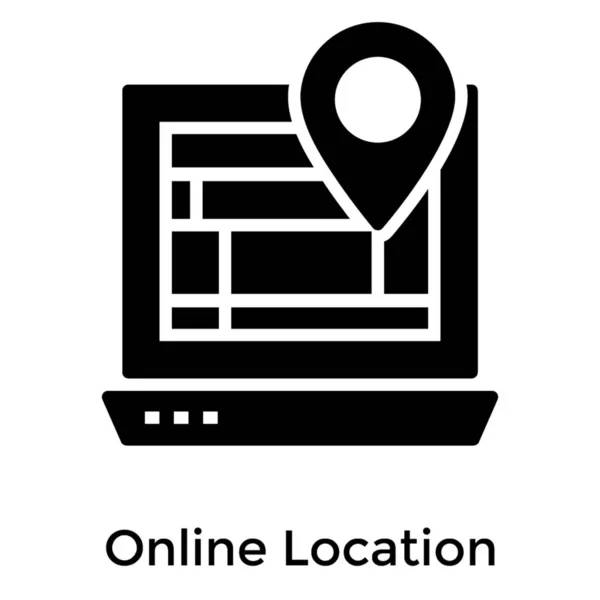 Online Location App Solid Design — Stock Vector