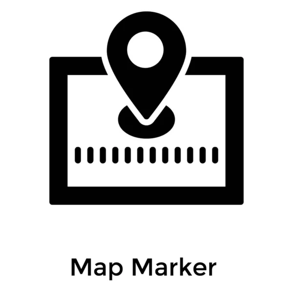 Kartplats Markör Glyph Vector — Stock vektor