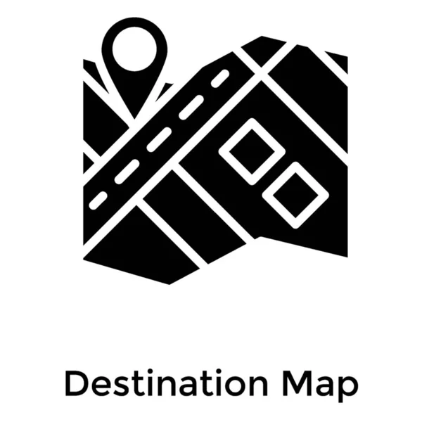 Glyph Destino Mapa Vector Diseño — Archivo Imágenes Vectoriales