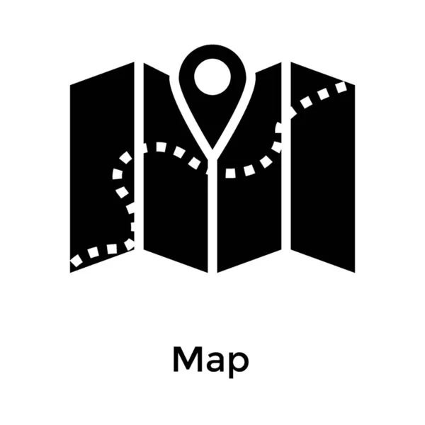 Glyph Destination Map Vektordesign — Stockvektor