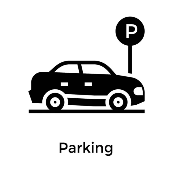 字形矢量中的停车场位置 — 图库矢量图片