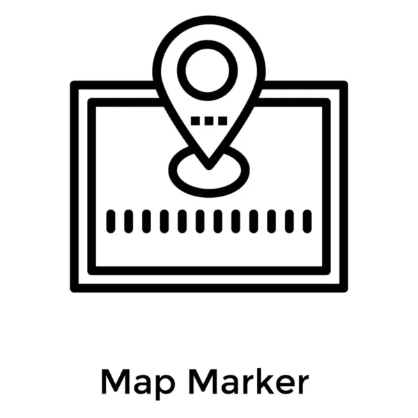 Markierung Der Kartenposition Linienvektor — Stockvektor