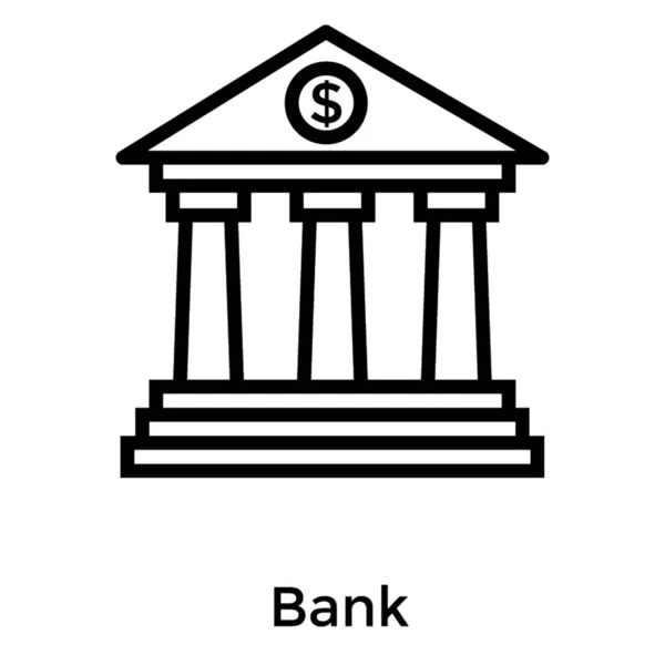 Locatie Van Bank Filiaal Lijn Ontwerp — Stockvector